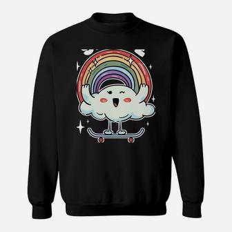 LGBT Rainbow Skateboard Skate Don't Hate Pride Skateboarding Sweatshirt | Crazezy DE