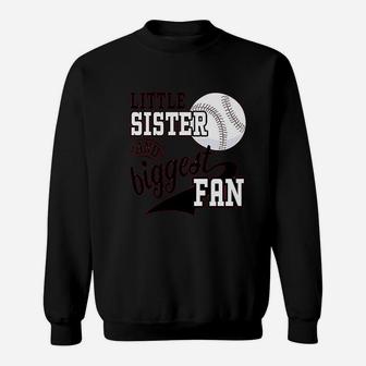 Little Sister And Biggest Fan Baseball Family Sweatshirt | Crazezy DE
