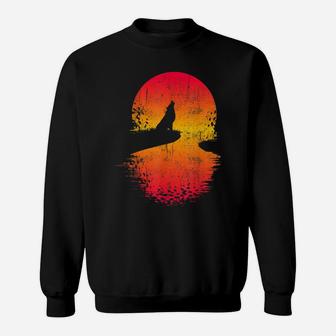Lone Wolf Howling - Sun Set Sweatshirt | Crazezy AU