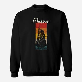 Maine Vintage Outdoors Sunset Souvenir Sweatshirt | Crazezy