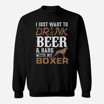 Mens Boxer Dad T Shirt Funny Father's Day Dog Lover Gift Beer Tee Sweatshirt | Crazezy DE