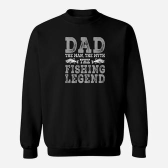 Mens Dad The Fishing Legend Funny Fathers Day Fishing Gift Premium Sweatshirt | Crazezy