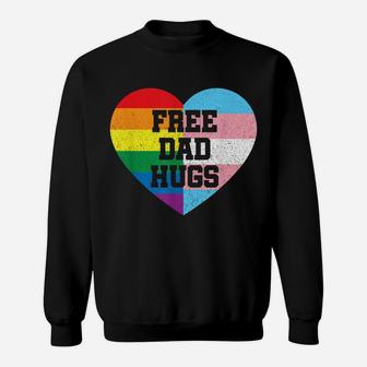 Mens Free Dad Hugs T Shirts Pride Gift Lgbt Rainbow Flag Family Sweatshirt | Crazezy AU