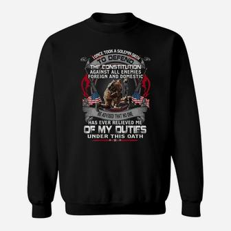 Mens I Once Took A Solemn Oath To Defend The Constitution Veteran Sweatshirt | Crazezy