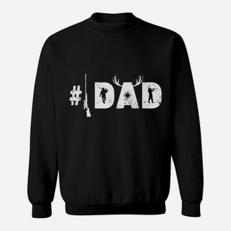 Mens Number One Best Hunting Dad Deer Hunter Father's Day Gift Sweatshirt | Crazezy