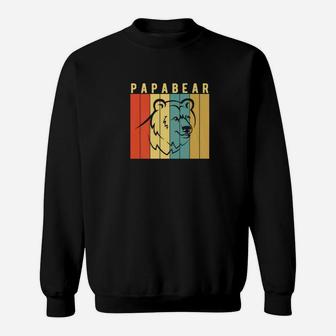 Mens Papa Bear Vintage Retro Classic Camping Gift Sweatshirt | Crazezy