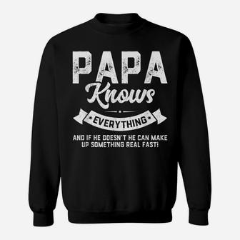 Mens Papa Knows Everything Shirt 60Th Gift Funny Father's Day Sweatshirt | Crazezy DE