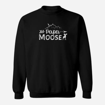 Mens Papa Moose Shirt Matching Family Mama Papa Moose Camping Sweatshirt | Crazezy DE