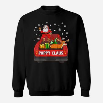 Mens Pappy Claus Shirt Red Truck Santa Reindeer Elf Christmas Sweatshirt | Crazezy AU