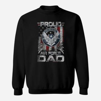 Mens Proud Air Force Dad Shirt Military Family Fathers Day Sweatshirt | Crazezy