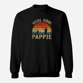 Mens Vintage Reel Cool Pappie Fish Fishing Shirt Fathers Day Gif Sweatshirt | Crazezy