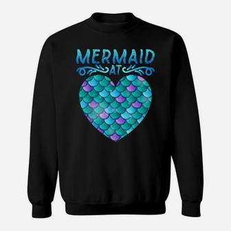 Mermaid At Heart Ocean Fish Tail Deep Sea Mermaid Shells Top Sweatshirt | Crazezy