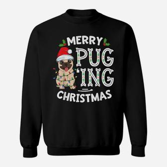 Merry Pugging Christmas Dog Santa Pug Xmas Boys Pugmas Sweatshirt | Crazezy