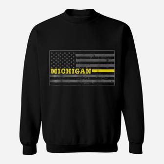Michigan Tow Truck Driver Shirt Thin Yellow Line Shirt Sweatshirt | Crazezy UK