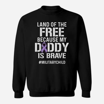 Military Child Month Purple Up Free Brave Dad Pride T Shirt Sweatshirt | Crazezy