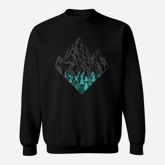 Minimal Mountains Geometry Outdoor Hiking Nature Sweatshirt | Crazezy