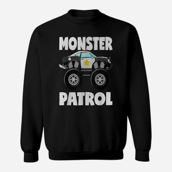 Monster Patrol Vintage Police Cop Car Monster Trucks Sweatshirt | Crazezy DE