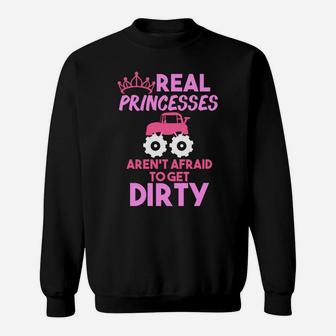 Monster Truck Hoodie For Women - Real Princesses Get Dirty Sweatshirt | Crazezy CA