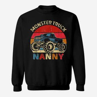 Monster Truck Nanny Matching Family Birthday Party Sweatshirt | Crazezy UK