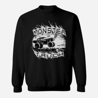 Monster Truck Racing, Crushing Jumping Cars Sweatshirt | Crazezy