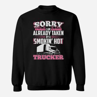 My Husband Is A Truck Driver- Womens Gift- Trucker Wife Sweatshirt | Crazezy