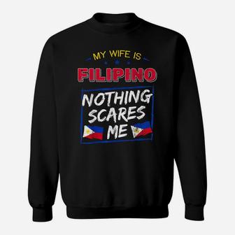 My Wife Is Filipino Republic Of The Philippines Roots Flag Sweatshirt | Crazezy