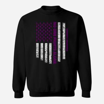 No One Fights Alone Usa Flag Dementia Awareness Sweatshirt Sweatshirt | Crazezy AU