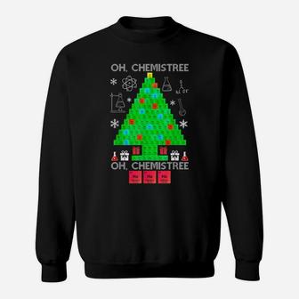Oh Chemist Tree Chemistree Funny Science Chemistry Christmas Sweatshirt | Crazezy
