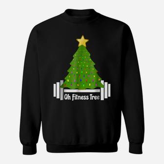 Oh Fitness Christmas Tree Tshirt Exercise Working Out Gym Sweatshirt | Crazezy