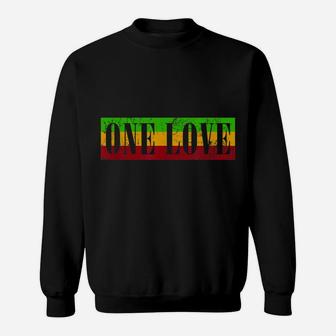 One Love Sign Rasta Jamaica Retro Vintage Gift Sweatshirt | Crazezy