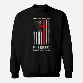 One Nation Under God Usa Patriot Veteran Chrisianity Sweatshirt | Crazezy