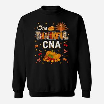 One Thankful Cna Fall Leaves Autumn Cna Thanksgiving Sweatshirt | Crazezy CA