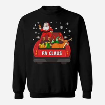 Pa Claus Red Truck Santa Reindeer Elf Christmas Sweatshirt Sweatshirt | Crazezy AU