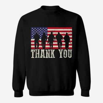 Patriotic T Shirt For Men Women Kids Thank You American Flag Sweatshirt | Crazezy