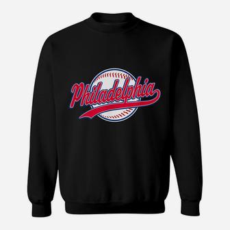 Philadelphia Philly Vintage Baseball Throwback Retro Design Sweatshirt | Crazezy