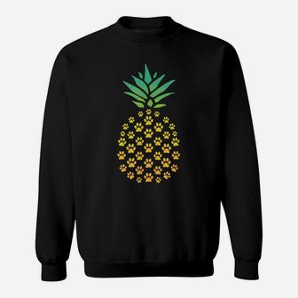 Pineapple Cat Paw Print Shirt - Funny Hawaiian Tropical Gift Sweatshirt | Crazezy DE
