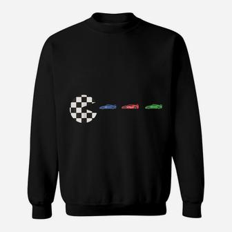 Pit Crew Car Racing Checkered Flag Racing Car Sweatshirt | Crazezy