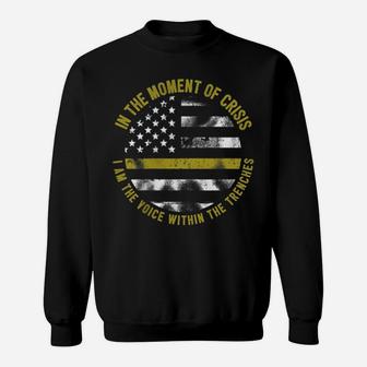 Police And Fire 911 Dispatcher Thin Gold Line Flag Sweatshirt | Crazezy AU