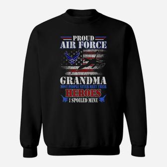 Proud Air Force Grandma US Flag Veteran 4Th Of July Gift Sweatshirt | Crazezy