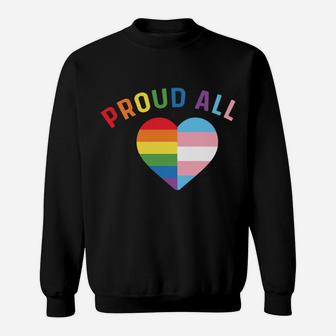 Proud Ally Mom Lgbt Transgender Gifts Lgbtq Pride Trans Flag Sweatshirt Sweatshirt | Crazezy