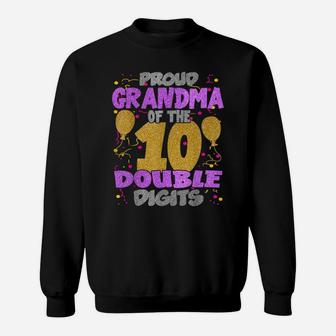 Proud Grandma Of The Double Digits 10Th Birthday 10 Yrs Kids Sweatshirt | Crazezy