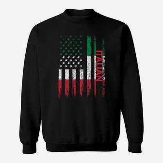 Proud Italian American Flag Italy Usa Sweatshirt Sweatshirt | Crazezy CA