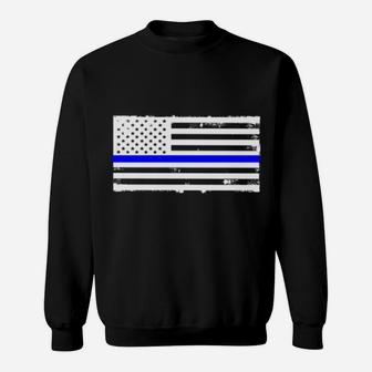 Proud Mom Of A Police Officer Mother Gift Sweatshirt Us Flag Sweatshirt | Crazezy DE
