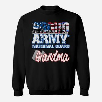 Proud Patriotic Army National Guard Grandma Usa Flag Sweatshirt Sweatshirt | Crazezy