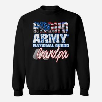 Proud Patriotic Army National Guard Grandpa Usa Flag Men Sweatshirt Sweatshirt | Crazezy