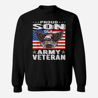 Proud Son Of Us Army Veteran Patriotic Military Family Gifts Sweatshirt | Crazezy UK