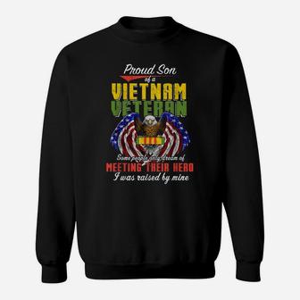 Proud Vietnam Veteran Son Gifts Raised By My Hero Sweatshirt | Crazezy