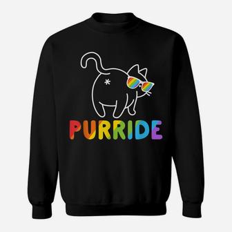 Purride Shirt Funny Cat Gay Lgbt Pride Tshirt Women Men Sweatshirt | Crazezy