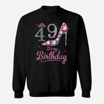 Queen 49 Years Old It's My Birthday Vintage Retro Girl Shirt Sweatshirt | Crazezy