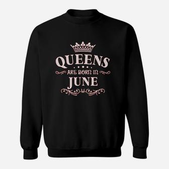 Queens Are Born In June Women Football Jersey Sweatshirt | Crazezy UK